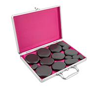 Mermajestic Set da 20 pezzi Hot Stones massaggiatore basalto, pietre massaggianti con custodia riscaldante, portatile, diverse misure per rilassamento muscolare, alleviare lo stress e migliorare la