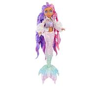 Mermaze Mermaidz - KISHIKO - Bambola alla moda sirena con coda che cambia colore in acqua ghiacciata e capelli rosa e viola - Include vestito e accessori - Articolata, puó posare - Età: 4+ anni