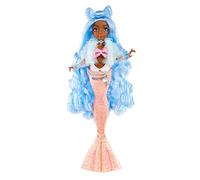 Mermaze Mermaidz - SHELLNELLE - Bambola alla moda sirena con coda che cambia colore in acqua ghiacciata e capelli blu- Include vestito e accessori - Articolata, puó posare - Da collezione - 4+ anni