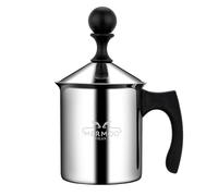 MERMOO YILAN Montalatte Manuale, 400ml Frullino Montalatte, Schiuma di Latte in Acciaio Inox, Doppia Rete Pentolino Latte, Creamer Schiuma di Latte