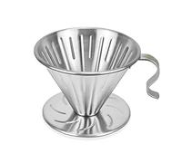 MERMOO YILAN Versare sopra il caffè gocciolatore in acciaio inox metallo riutilizzabile cono filtro caffè caffè lento accessori per casa caffè ristoranti (L)