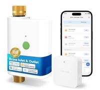 Meross Centralina Irrigazione WiFi con Monitoraggio Consumo Acqua, Timer Irrigazione Automatica Compatibile con Apple Home, Alexa e Google Home, Programmatore Irrigazione con Controllo Vocale e Remoto