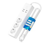 Meross Ciabatta Italiana con Apple HomeKit Intelligente, Multipresa Smart WiFi 16A con 3 Schuko 4 Porte USB, Protezione da Sovraccarico, Compatibile con Alexa, Google Home, SmartThings