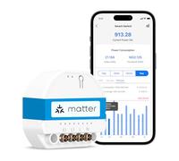 Meross Interruttore WiFi Matter MSS815, 1 Vie | Filo Neutro Richiesto | Controllo Luce e Monitoraggio Consumi Elettrici | Configurazione Rapida | Compatibile con Apple HomeKit, Alexa e Google Home