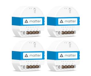 Meross Interruttore WiFi Matter MSS815, 4 Pcs | Filo Neutro Richiesto | Controllo Luce e Monitoraggio Consumi Elettrici | Configurazione Rapida | Compatibile con Apple HomeKit, Alexa e Google Home