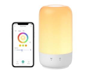 Meross Lampada da Comodino Intelligente, Lampada da Tavolo Smart LED, Compatibile con Apple HomeKit, Alexa e Google Home, RGBCW, Luce Notturna Bambini, Dimmerabile APP, Comando Vocale, con Cavo USB