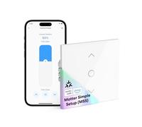 meross Matter Interruttore Tapparelle WiFi 80x80mm, Compatibile con Apple HomeKit Siri, Amazon Alexa, Google Assistant e Home Assistant, Controllo Percentuale(è Necessario Il Filo Neutro)