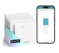 Meross Matter Interruttore WiFi Tapparelle Compatibile con Apple HomeKit Siri, Alexa, Google Assistant e SmartThings, Interruttore WiFi Smart Tapparelle(è Necessario Il Filo Neutro), 4 pezzi