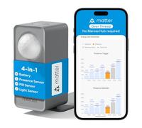 Meross Matter Over Thread - Rilevatore di presenza con radar mmWave, PIR e sensore di luce, rilevamento a 3 zone, rilevatore di movimento compatibile con Home Assistant, HomeKit, Alexa e Google