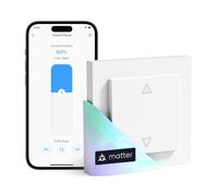 Meross Matter Smart - Interruttore per tapparelle Wi-Fi con timer e telecomando, compatibile con HomeKit, Alexa, Home Assistant e Google Home, 55 x 55 mm - Smart tapparelle per tende da sole