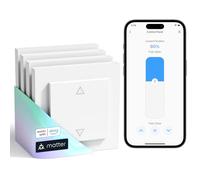 Meross Matter Smart - Interruttore per tapparelle Wi-Fi con timer e telecomando, compatibile con HomeKit, Alexa, Home Assistant e Google Home, 55 x 55 mm - Smart tapparelle per tende da sole