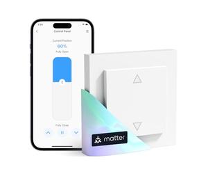 Meross Matter Smart - Interruttore per tapparelle Wi-Fi con timer e telecomando, compatibile con HomeKit, Alexa, Home Assistant e Google Home, 55 x 55 mm - Smart tapparelle per tende da sole