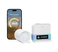 Meross Matter Termostato per radiatore opaco con hub extra, Valvole Termostatiche WiFi Valvola Termostatica per Termosifoni Termovalvole Smart con Controllo Vocale per Siri Alexa Google,