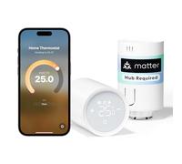 Meross Matter Termostato per radiatore opaco richiede un hub extra, Valvole Termostatiche WiFi Valvola Termostatica per Termosifoni con Controllo Vocale per Siri Alexa Google, Termovalvole Smart 2pcs