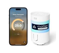 Meross Matter Termostato per radiatore opaco richiede un hub extra, Valvole Termostatiche WiFi Valvola Termostatica per Termosifoni con Controllo Vocale per Siri Alexa Google, Termovalvole Smart