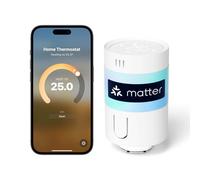 Meross Matter Termostato per radiatore opaco richiede un hub extra, Valvole Termostatiche WiFi Valvola Termostatica per Termosifoni con Controllo Vocale per Siri Alexa Google, Termovalvole Smart