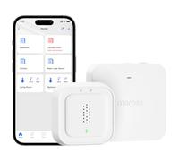 Meross sensore acqua Con Hub | sensore di acqua IP66 | Rilevatore di Acqua Intelligente fino a 100dB & APP & allarme hub | rallarme intelligente in Cucina, Bagno, Cantina | 2,4 GHz | 63 x 63 x 27 mm