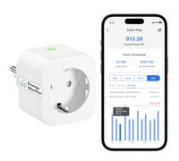 Meross Presa Smart Alexa con Monitoraggio Energetico, WiFi 16A, Compatibile con Alexa, Google Home e SmartThings, Controllo Vocale e Remoto App, 3840W