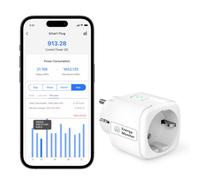 Meross Presa Smart WiFi con Misuratore di Consumo Elettrico e Timer, Tipo F | Presa Intelligente per Fotovoltaico, Compatibile con Alexa e Google Home, Controllo Vocale e Remoto App, Smart Home, 16A