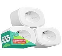 Meross Presa Smart WiFi, Presa Intelligente WiFi 16A 3840W, Smart Plug (Type F), Funzione Timer, Presa WiFi Compatibile con Amazon Alexa, Google Home, Controllo Remoto e Vocale, 2,4GHz, 3 Pezzi