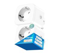 Meross Presa Smart WiFi, Presa Smart HomeKit con Monitoraggio Energia, Preza Intelligente Compatibile con Apple HomeKit, Alexa e Google Home, Controllo Vocale e Remoto, 16A, 2,4GHz, 2 Pezzi