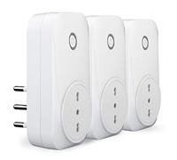Meross Presa WiFi Italiana, Presa Smart con Monitoraggio Energia, Compatibile con Amazon Alexa, Google Home, y SmartThings, Controllo Vocale y App, 16A 3840W, Type L, 3 Pezzi