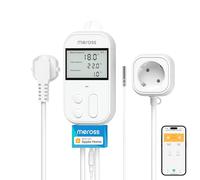 Meross Regolatore di temperatura Smart Termostato Presa per HomeKit Digitale WiFi Termostato Riscaldamento Presa con Sonda per Riscaldamento e Raffreddamento 16 A, 2,4 GHz