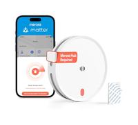 Meross Rilevatore di fumo WiFi connesso, allarme antincendio con doppio sensore ottico, rilevatore fumo wifi con avviso APP, rete anti-insetti 0,8 mm, 33 mm, Hub richiesto, 1 pezzo
