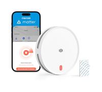 Meross Rilevatore di fumo WiFi connesso, allarme antincendio con doppio sensore ottico, rilevatore fumo wifi con avviso APP, rete anti-insetti 0,8 mm, 33 mm, Hub richiesto, 1 pezzo