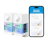 Meross Rilevatore di Presenza Matter Over Thread, Sensore di presenza IP67 | Rilevatore di movimento intelligente wireless con mmWave, PIR, sensore di luminosità, compatibile con HomeKit, 2 pezzi