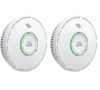 Meross Rilevatori di Fumo e Monossido di Carbonio, Piccolo e Piatto Allarme Antifumo e CO con Batteria di 10 Anni, Sicurezza Antincendio e Pulsante di Prova, Controllo Automatico, Indicatore LED