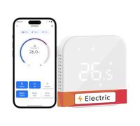 Meross Smart Electric Thermostat, Termostato Ambiente per Riscaldamento a Pavimento WiFi, Riscaldamento e Raffreddamento Compatibile con Alexa e Google, Controllo Vocale, Remoto e Programmazione