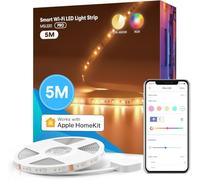 meross Striscia Led Smart Compatibile con HomeKit, Alexa e Google Home 5m | Led Striscia Per Led Sottopensile Cucina, Led Tv Retroilluminazione Intelligente, Decorazioni di Natale, RGBWW, 2700K-6500K