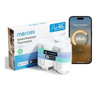 Meross Termostato per radiatore Matter over Thread 3pcs | Termostato Valvola WiFi | Rilevamento Finestra Aperta | Nessun Abbonamento | Blocco Bambini, Antigelo | 8 Fasce/Giorno