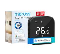 Meross Termostato WiFi Alexa Termostato Caldaia da Parete Nero | Rilevamento finestra aperta, Display touch regolabile, tasti silenziosi, controllo vocale Alexa Google, zero abbonamenti