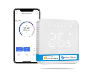 Meross Termostato WiFi, Termostato Smart per Caldaia, Cronotermostato, Termostato da Parete Intelligente per Apple HomeKit, Alexa e Google Assistant, Funzione Programmazione, LED Digitale Touchscreen
