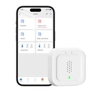 Meross WIFI Sensore Acqua | Hub richiesto | sensore di acqua Rilevamento 0,3 mm | Rilevatore di Acqua Intelligente fino a 100dB & APP & allarme hub | rallarme intelligente in Cucina, Bagno, Cantina