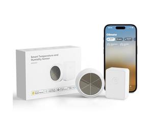 Meross WiFi Termometro Igrometro Intelligente con Hub, App e Controllo Vocale, Supporta Avvisi e Notifiche, Compatibile con Apple HomeKit, Alexa, Google Home e Smartthings