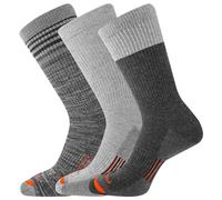 Merrell Men's And Women's Merino Wool Work Crew Socks-3 Pairs-Arch Support Lana Midweight, Multicolore, M/L Unisex-Adulto