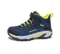 Merrell Moab Speed 2 Mid A/C WTPRF per Bambini, Blu Navy/Hi Viz, 1 Big Kid