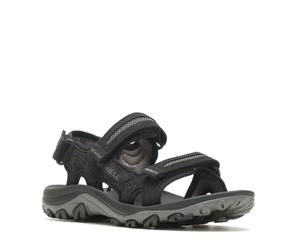 Merrell Sandali convertibili Huntington da uomo, Pelle nera, 44 EU