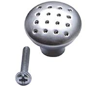 Merriway BH01017 Pomelli in Metallo Anodizzato Nichel per Sportelli di Armadietti e Credenze, Finitura Puntinata, Bianco, 32 mm, Set di 20 Pezzi