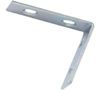 Merriway BH01166 Squadrette Angolari di Supporto in Metallo Zincato Lucido, Bianco, 125 mm, Set di 4 Pezzi