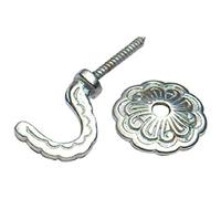 Merriway BH01639 Ganci Decorativi per Tendaggi con Elegante Rosetta Posteriore, Finitura Cromo Satinato, Bianco, 35 mm, Set di 2 Pezzi