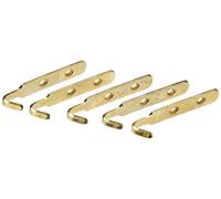 Merriway BH01674 Gancetto a J a 2 Fori ad Alta Resistenza, Bianco, Set di 5 Pezzi