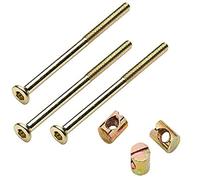 Merriway BH01772 Bullone a Testa con Cava Esagonale e Dado a Barilotto per Mobili, Bianco, 60 x 6 mm, Set di 10 Pezzi