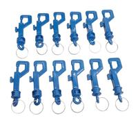 Merriway BH01834 Portachiavi a Moschettone in Plastica con Anello, Blu, Set di 12 Pezzi