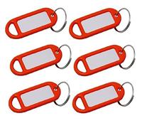 Merriway BH02567 Portaetichette in Plastica con Anello Portachiavi, Arancione, Set di 20 Pezzi