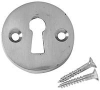 Merriway BH03012 Rosetta con Foro Chiave in Stile Vittoriano, Finitura Cromata Lucida, Bianco, 35 mm