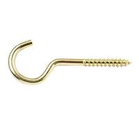 Merriway BH03576 Gancio a Vite in Acciaio, Bianco, 60 mm, Set di 15 Pezzi